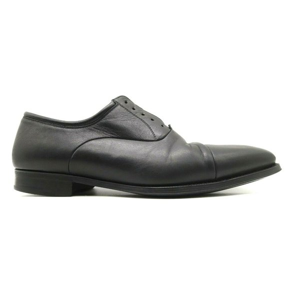 Magnanni Black Leather Cap Toe Lace Up Oxfords Shoes Men\'s 9.5 D main image 4